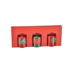 3'lü Mum Silinidr Kutu - 116 gr