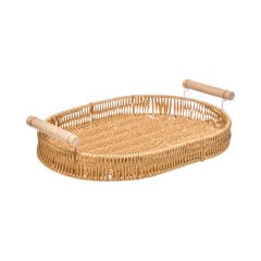 Bambu Saplı Hasır Görünümlü Plastik Tepsi