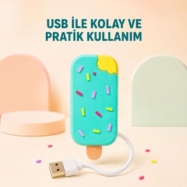 Dondurma Figürlü USB Çoklayıcı -  USB 2.0 + Type-C - YD-45 - Torima