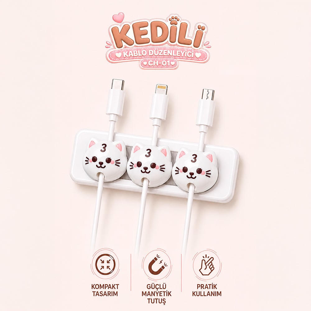 Kedi Figürlü Kablo Düzenleyici - CH-01
