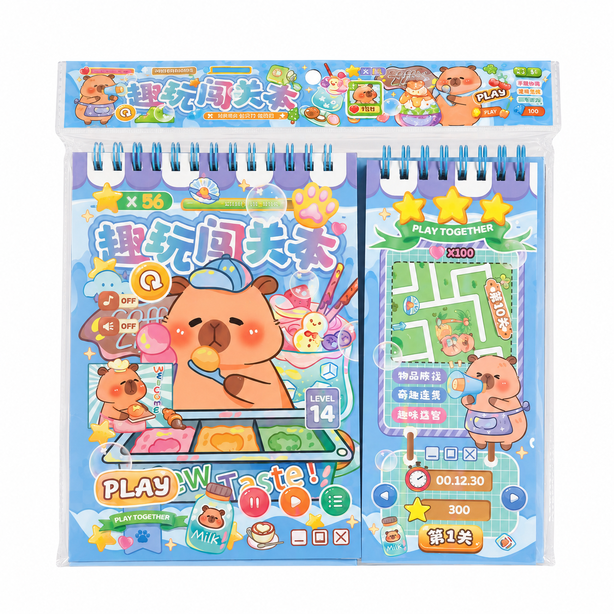 2'li Capybara Sticker Defter - 15+15 Sayfa