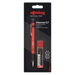 Rotring Visumax Versatil, 0.7 Uçlu Kalem + 2B Uç Kırmızı