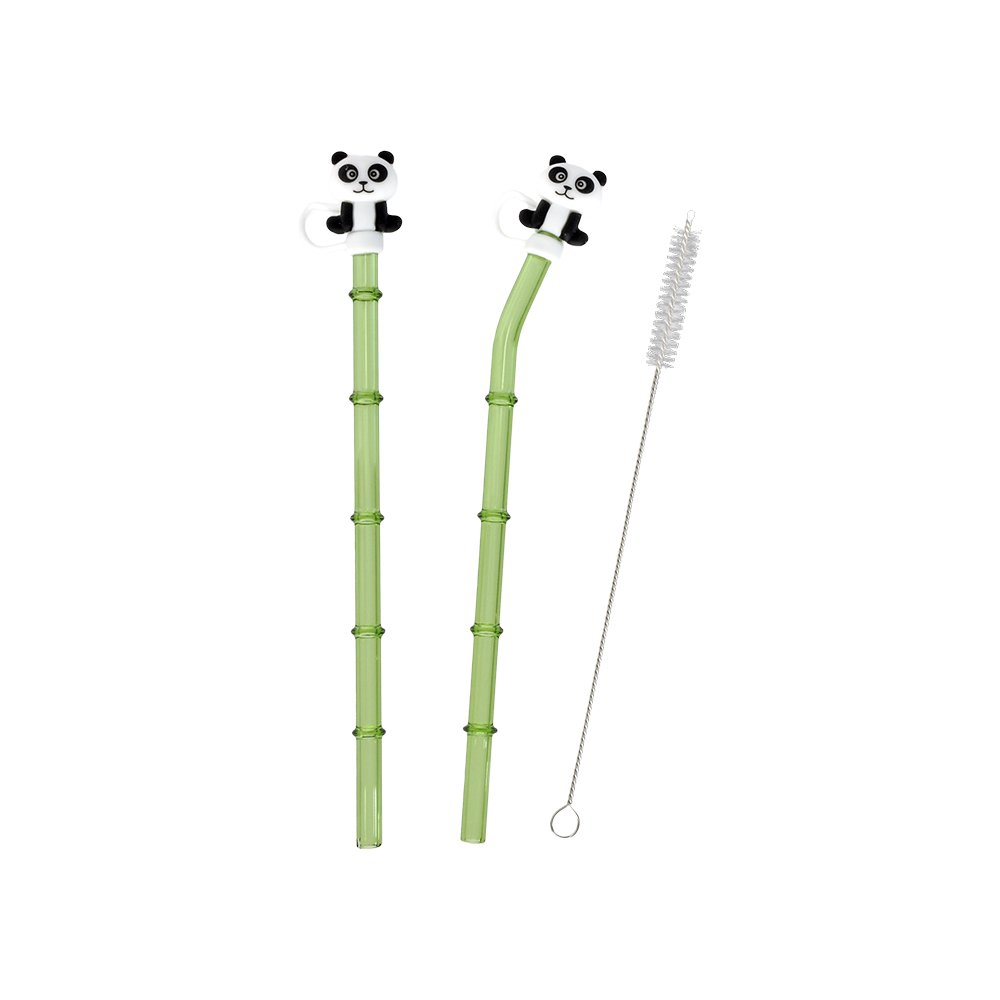 Panda Figürlü Fırçalı 2'li Cam Pipet