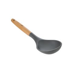 Ahşap Saplı Silikon Kaşık koyu gri