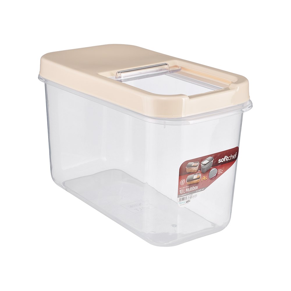 Sürgülü Kapak Saklama Kutusu - 10 L Krem