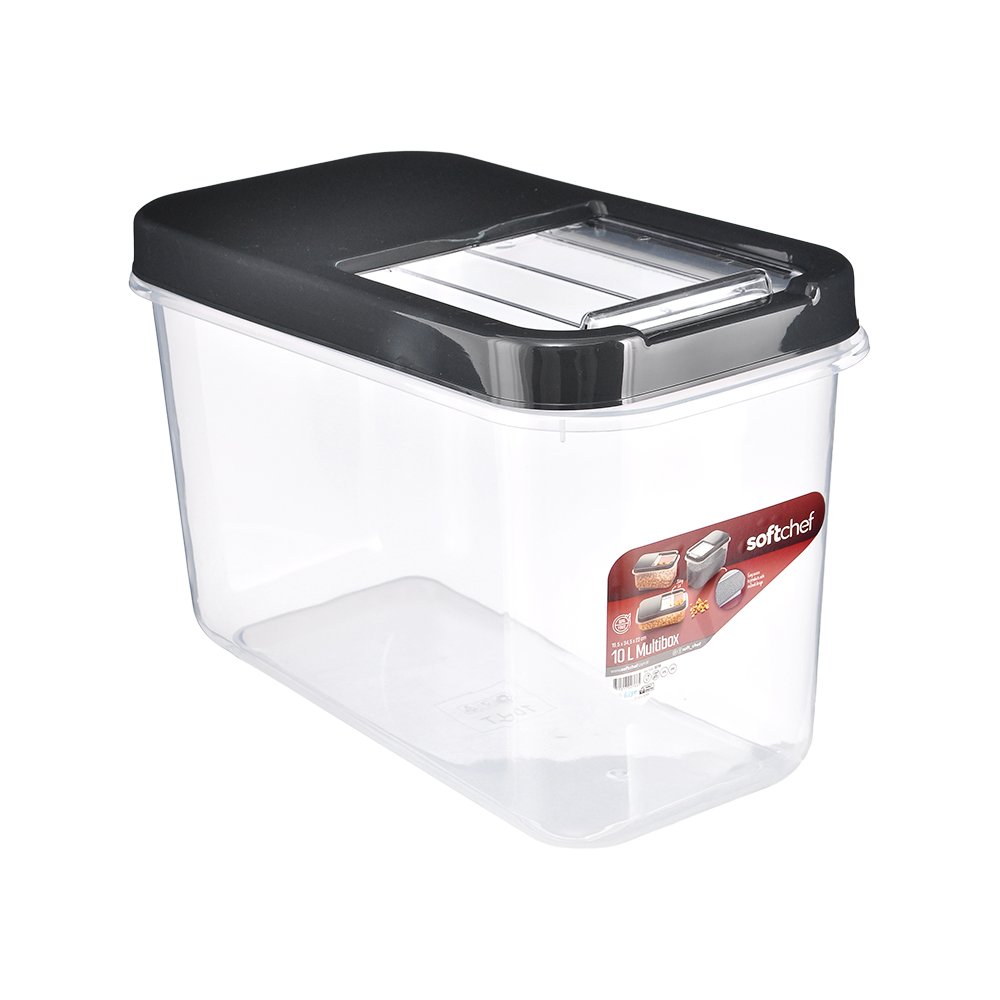 Sürgülü Kapak Saklama Kutusu - 10 L Gri
