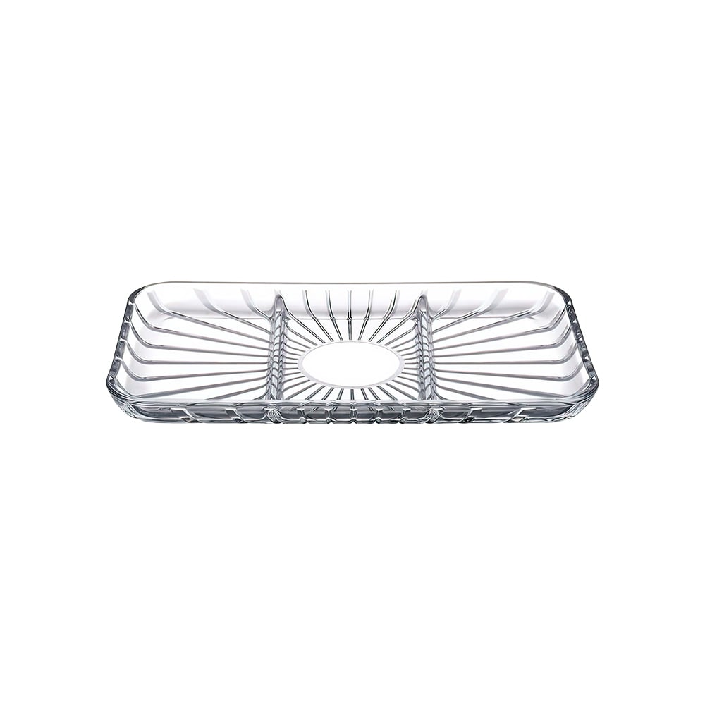 3 Bölmeli Dikdörtgen Cam Çerezlik -  163x280 mm