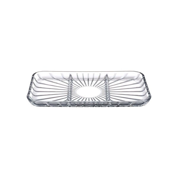 3 Bölmeli Dikdörtgen Cam Çerezlik -  163x280 mm