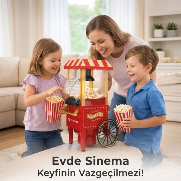 Mısır Patlatma Makinesi Yağsız Ev Tipi Popcorn Makinesi - TPM01 - Torima