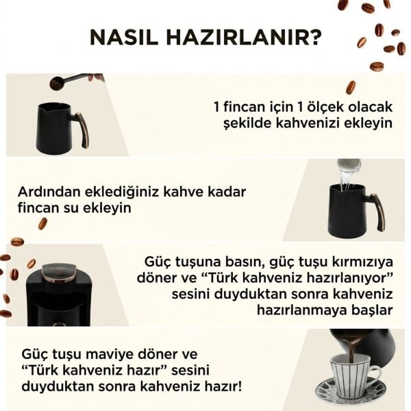 Türkçe Konuşan Türk Kahvesi Makinesi - 400 W - Torima