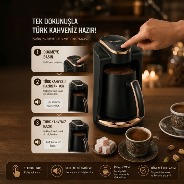 Türkçe Konuşan Türk Kahvesi Makinesi - 400 W - Torima
