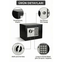 Akıllı Elektronik Kasa – Dijital Şifreli Güvenli Saklama (17EIJ) - 4Berry