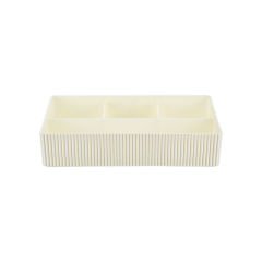 4 Bölmeli Plastik Geniş Organizer Kutu Beyaz