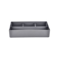 4 Bölmeli Plastik Geniş Organizer Kutu Gri