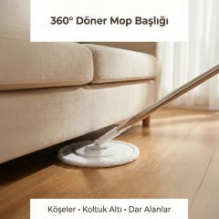 Katlanabilir Spin Mop Temizlik Seti – 7L Kova, 360° Döner Başlık