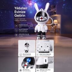 Astronot Projektör Galaxy Star Kumandalı Samanyolu Aydınlatma Gece Lambası - LW-39 - Torima
