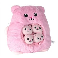 Pelüş Yavrulu Kedi Ailesi - 40 cm