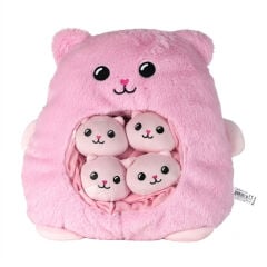 Pelüş Yavrulu Kedi Ailesi - 40 cm