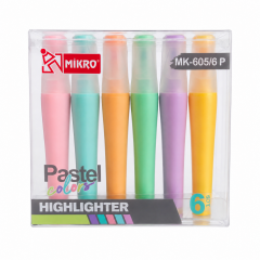 6'lı Pastel Renk Fosforlu Kalem