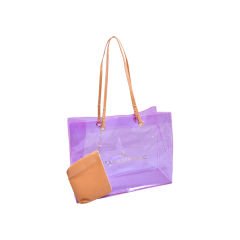 Şeffaf Renkli Plaj&Portföy Çanta  (40x30x15) Mor