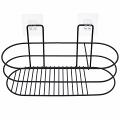 Yapışkanlı Fönlüklü Metal Oval Banyo Rafı