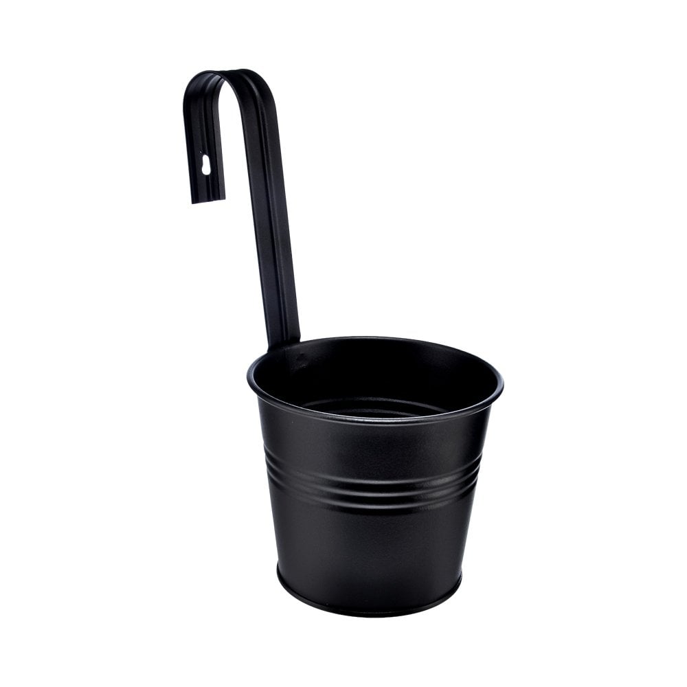 Askılı Metal Saksı - 1,5 Litre Siyah