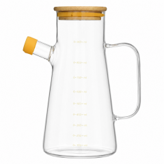 Bambu Kapaklı Cam Yağlık - 900 ml