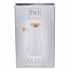Bambu Kapaklı Cam Yağlık - 900 ml