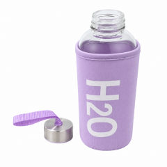 Kılıflı Kare Cam Matara - 530 ml
