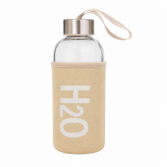 Kılıflı Kare Cam Matara - 530 ml