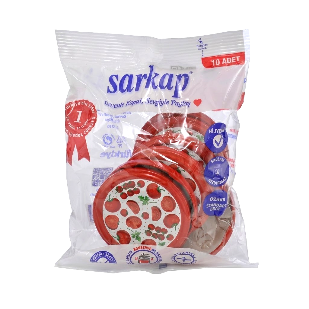 Desenli Konserve Kavanoz Kapağı 10'lu