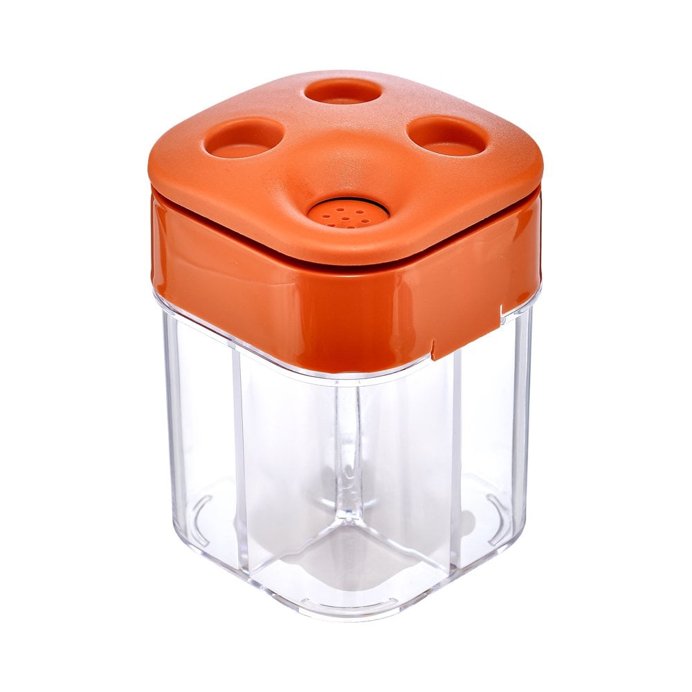 4 Bölmeli Kristal Baharatlık -  250 ml Turuncu