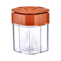 4 Bölmeli Kristal Baharatlık -  250 ml Turuncu