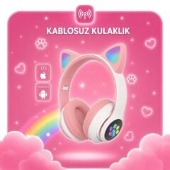 Kedi Kulaklı Kulak Üstü Kablosuz Bluetooth Kulaklık - HD-90 - Torima