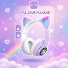 Kedi Kulaklı Kulak Üstü Kablosuz Bluetooth Kulaklık - HD-90 - Torima