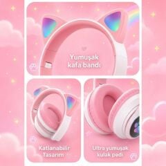 Kedi Kulaklı Kulak Üstü Kablosuz Bluetooth Kulaklık - HD-90 - Torima