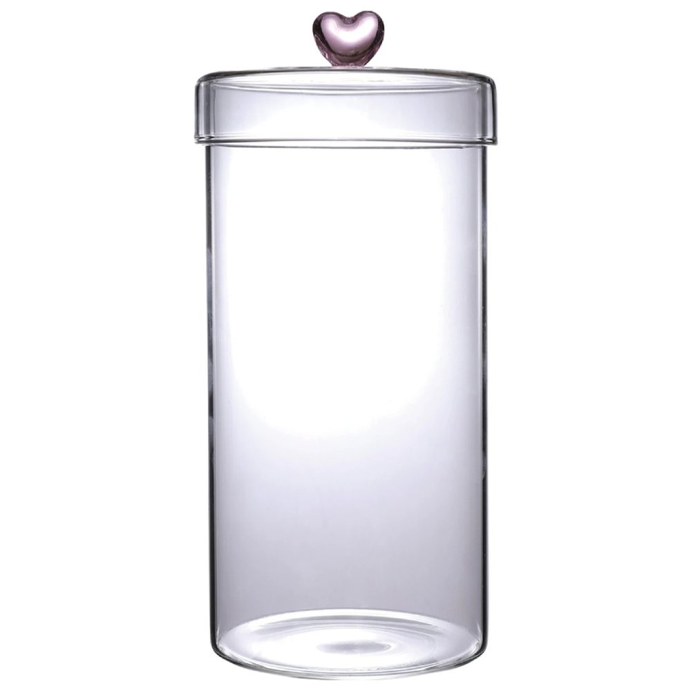 Hearts Borosilikat Cam Kavanoz - 1150 ml - 10x18 cm