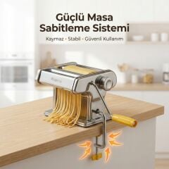 Manuel Erişte / Makarna Makinesi - Erişte ve Hamur Açma - 9 Kademe Ayarlı - 4berry