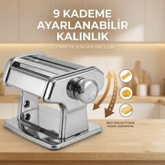 Manuel Erişte / Makarna Makinesi - Erişte ve Hamur Açma - 9 Kademe Ayarlı - 4berry