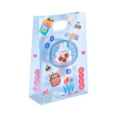 Hayvan Figürlü Pvc Çanta - 24x35 Mavi