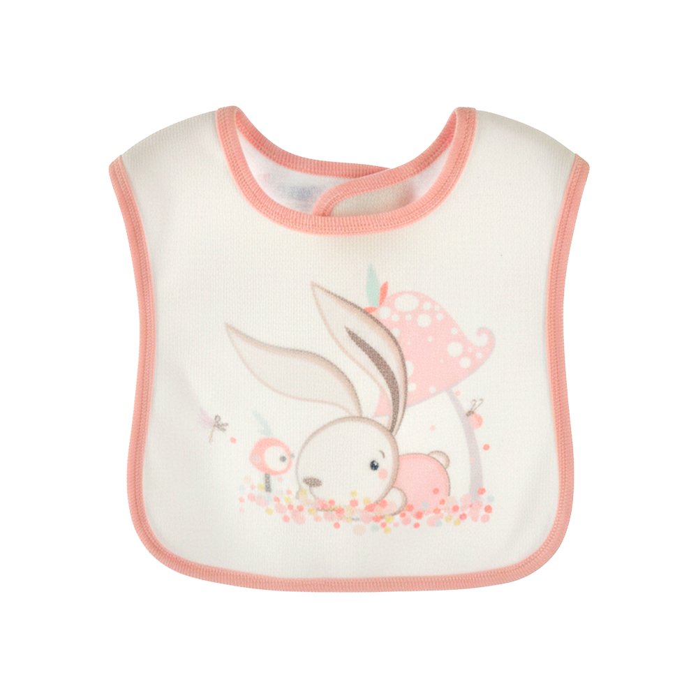 Baskılı Bebek Mama Önlüğü Pembe
