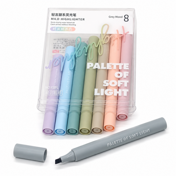 8'li Pastel Renkler Fosforlu Kalem