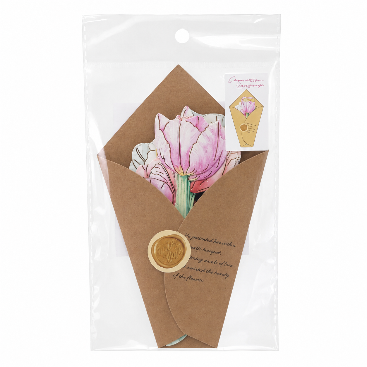 Çiçek Buketi Scrapbook Kağıdı -  8 adet