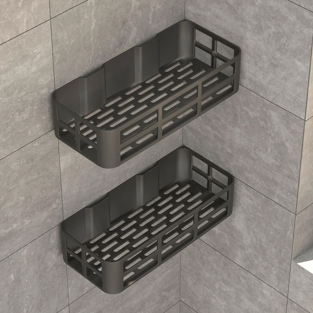 2'li Yapışkanlı Banyo Duş Rafı