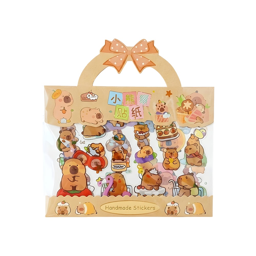 3'lü Capybara Sticker Set - 10x14