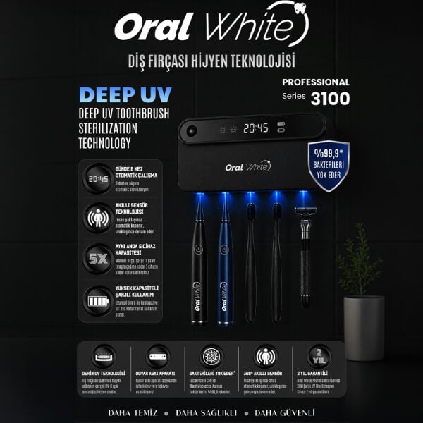 Professional Series 3100 UV-C Diş Fırçası Sterilizasyon Cihazı - Oral White