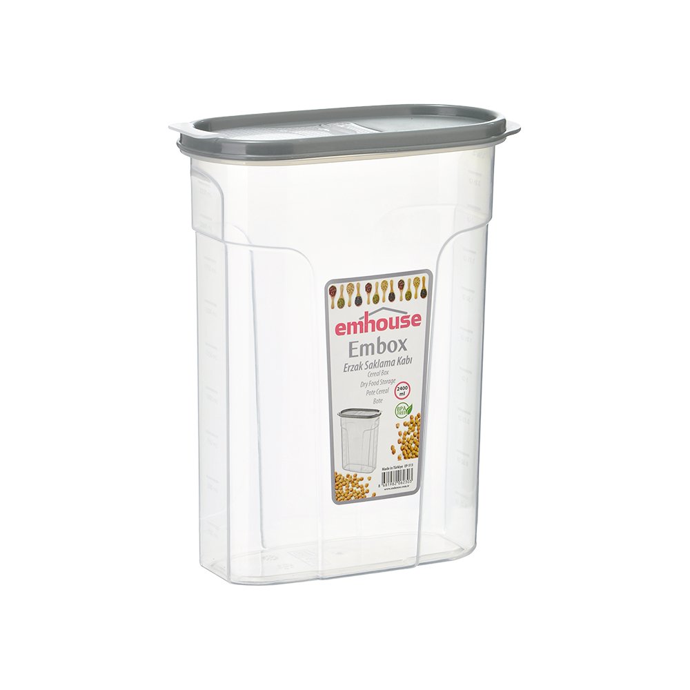 Erzak Kabı - 2400 Ml Açık Gri