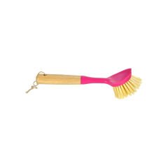 Bambu Saplı Renkli Lavabo Fırçası Pembe