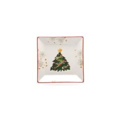 Yılbaşı Kare Seramik Pasta Servisi – 20 cm