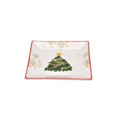 Yılbaşı Kare Seramik Pasta Servisi – 20 cm
